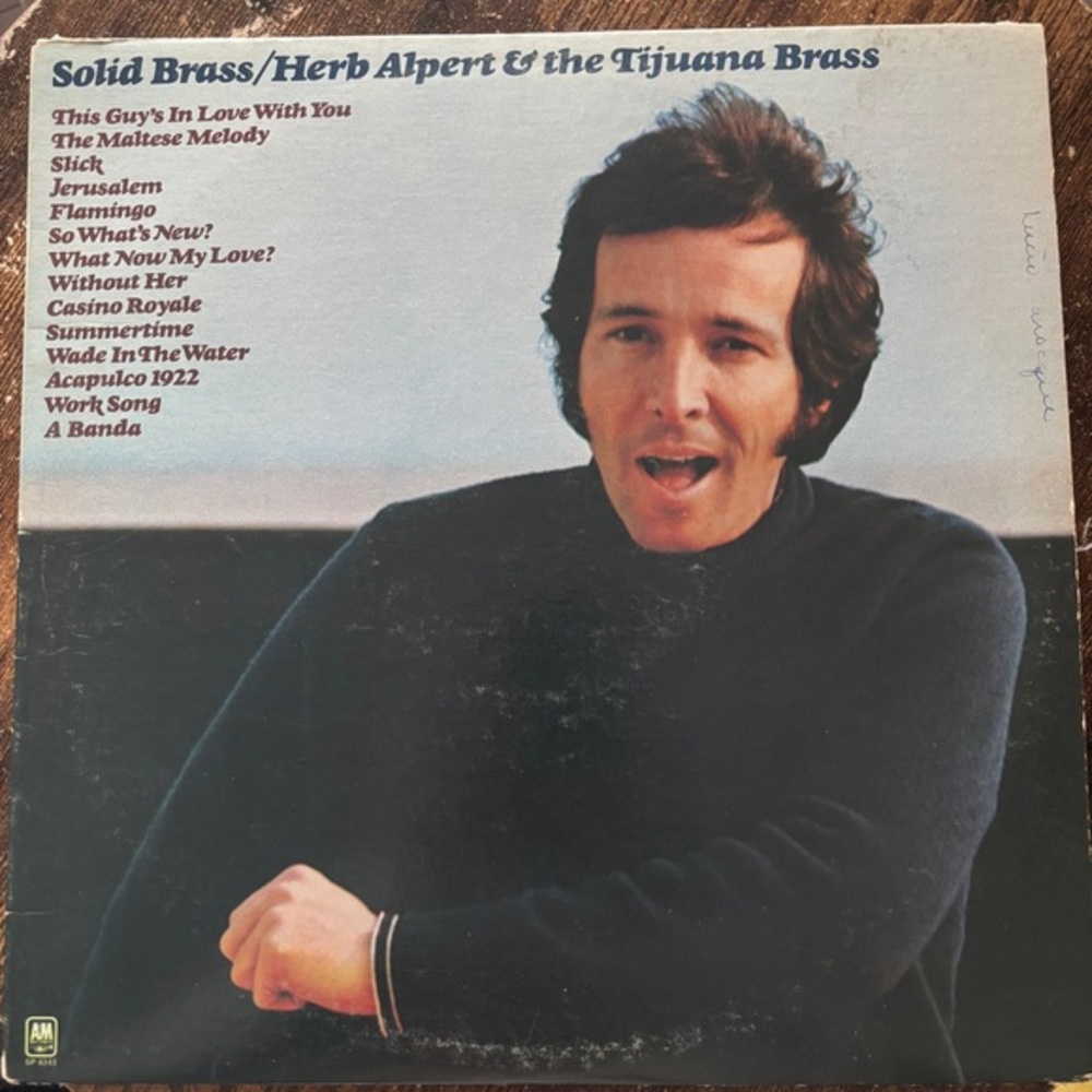 Vintage Solid Brass Vinyl Record by Herb Alpert & the Tijuana Brass, Good Cond